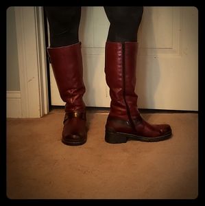 Womens Reiker moto/rider tall boot -Red Size 39